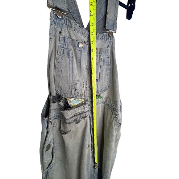 Big Smith Overall Unisex Hand Darned Patched Distressed Worn Grunge 36 x 29 - Picture 5 of 7